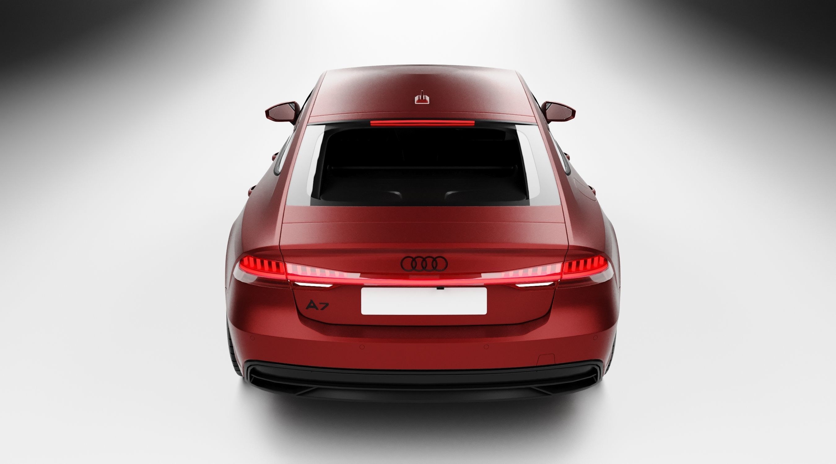 Audi A7 2022 Red 3D model_3