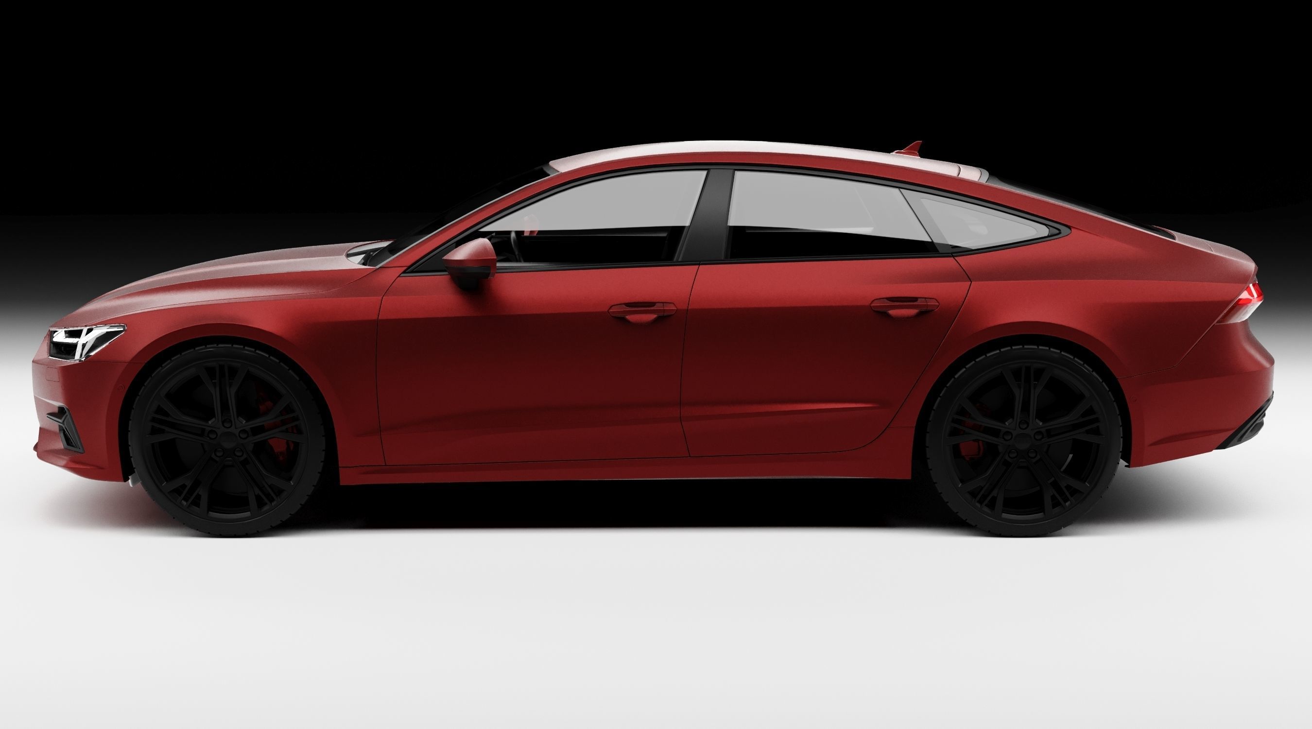 Audi A7 2022 Red 3D model_5
