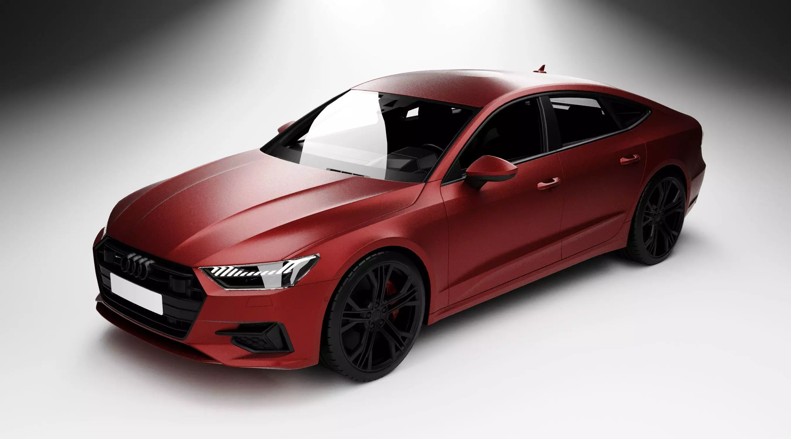 Audi A7 2022 Red 3D model_0