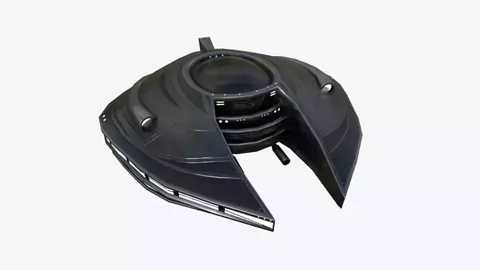 Alien Spaceship UFO D03 Dark Steel - Sci Fi Spacecraft Design Low-poly 3D model