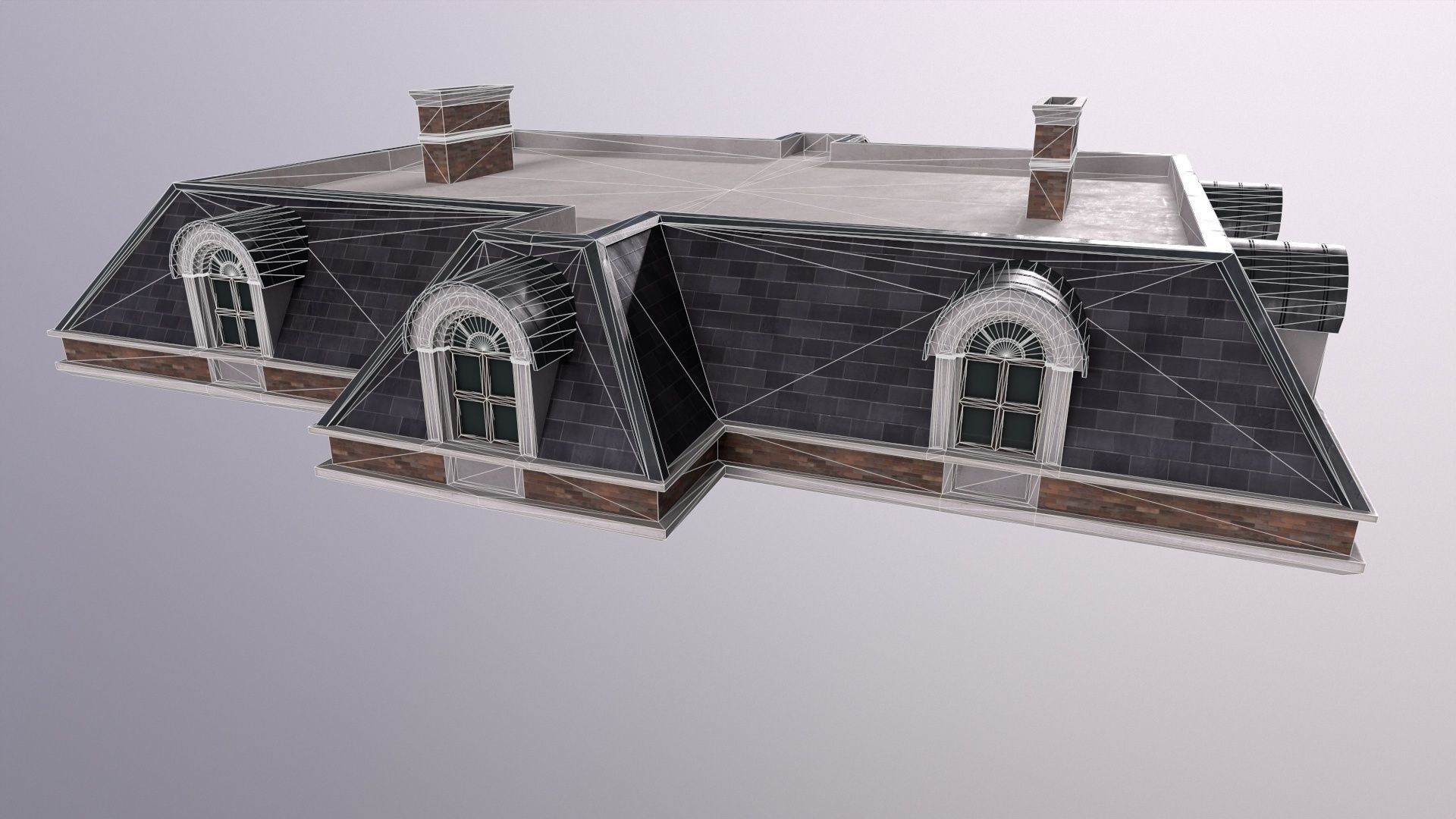 Architecture PBR City Buildings kitbash Low-poly 3D model_15