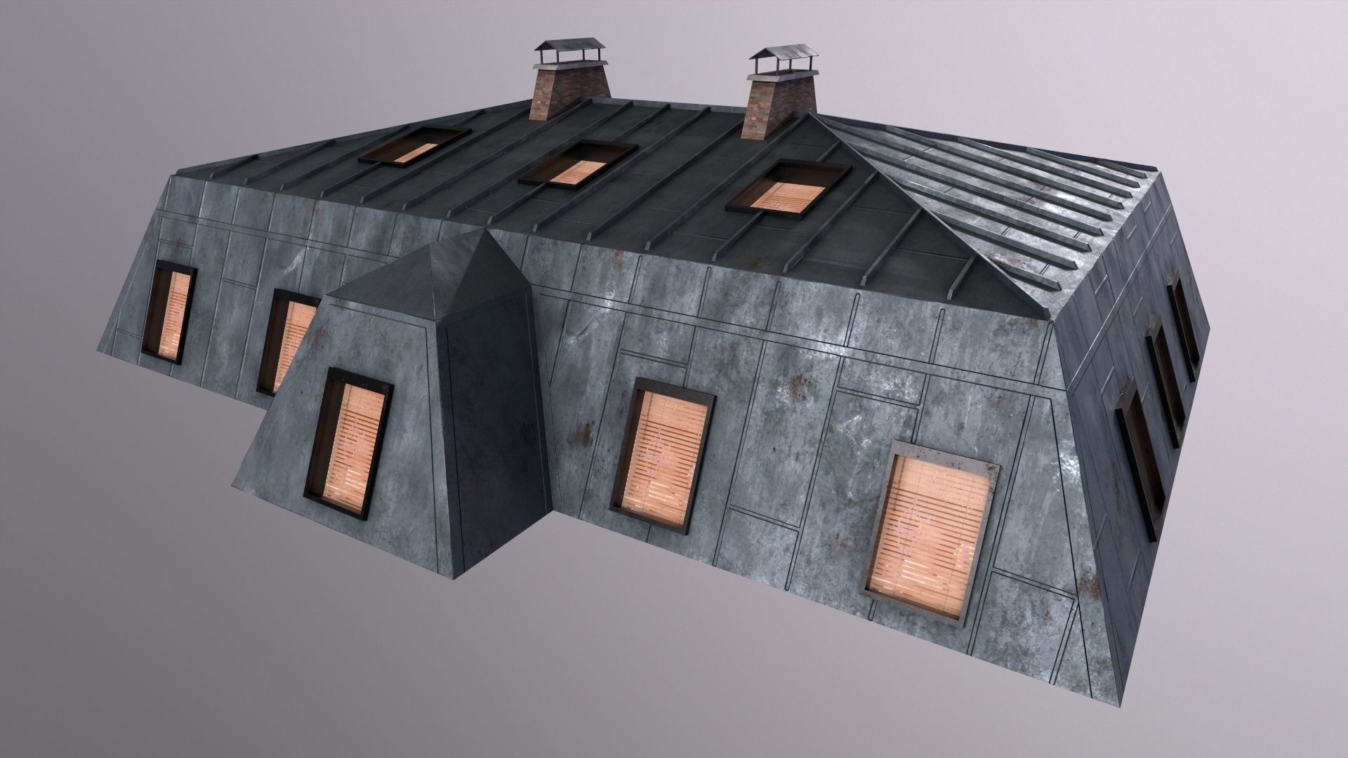 Architecture PBR City Buildings kitbash Low-poly 3D model_24