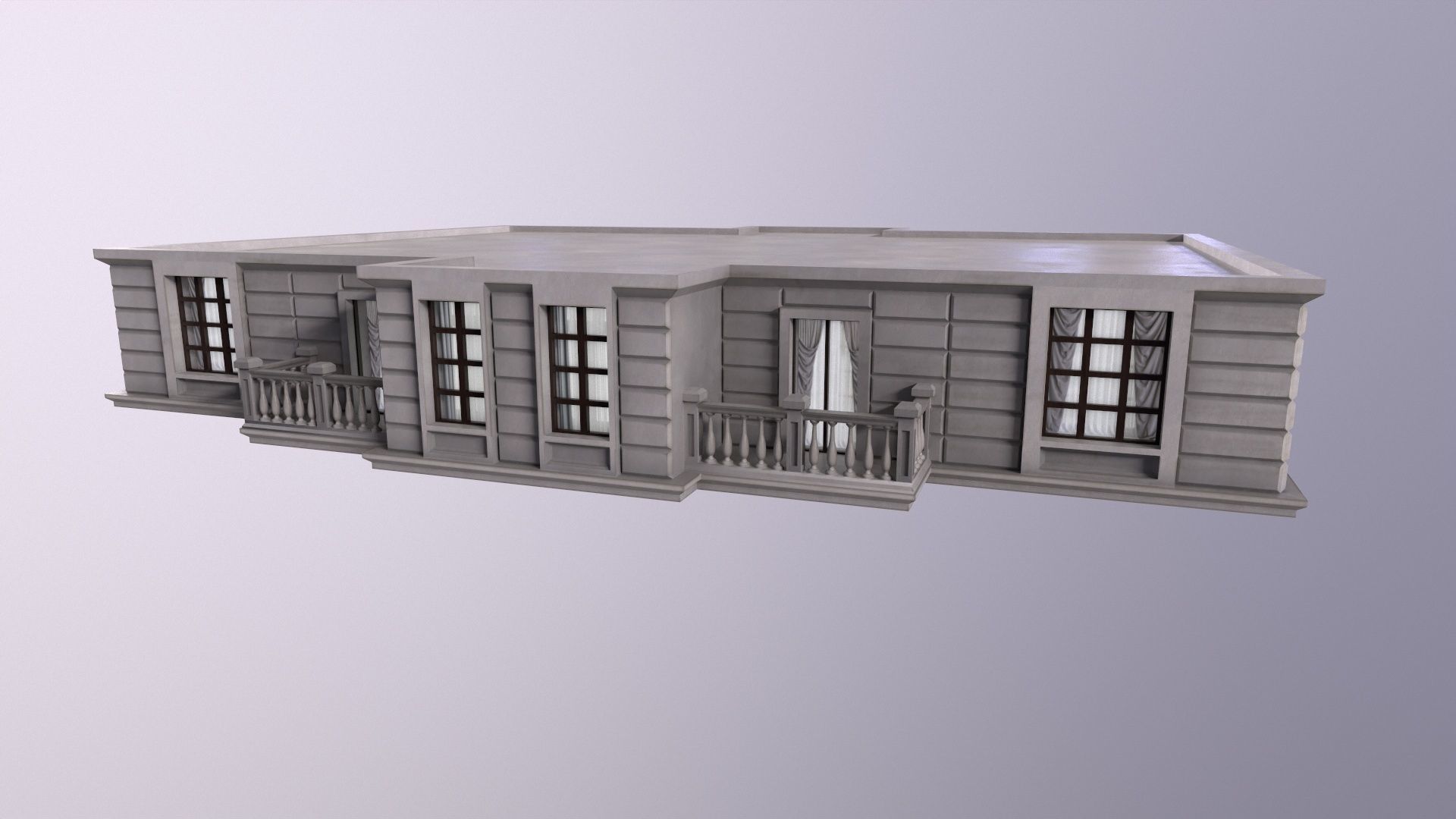 Architecture PBR City Buildings kitbash Low-poly 3D model_12