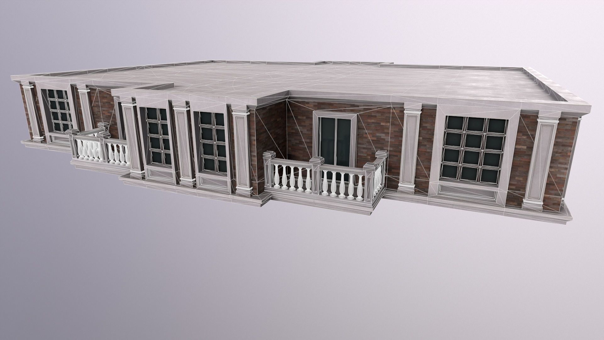 Architecture PBR City Buildings kitbash Low-poly 3D model_19