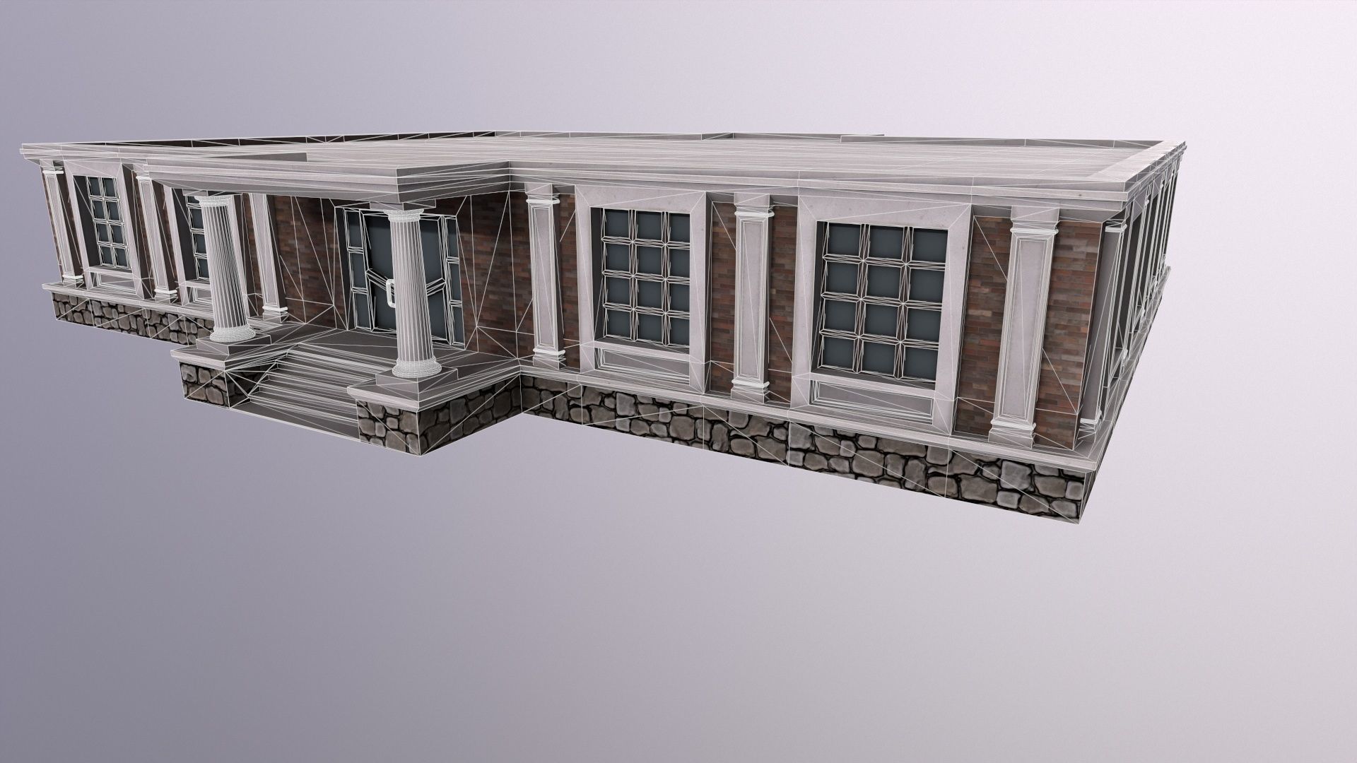 Architecture PBR City Buildings kitbash Low-poly 3D model_17