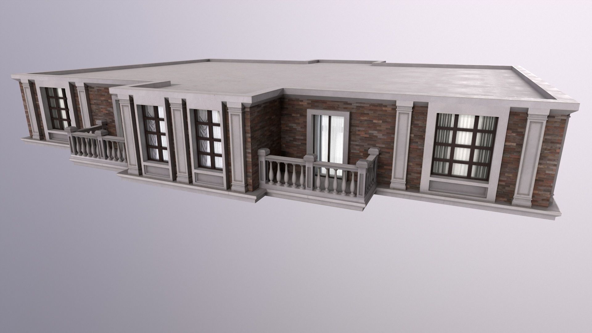 Architecture PBR City Buildings kitbash Low-poly 3D model_18