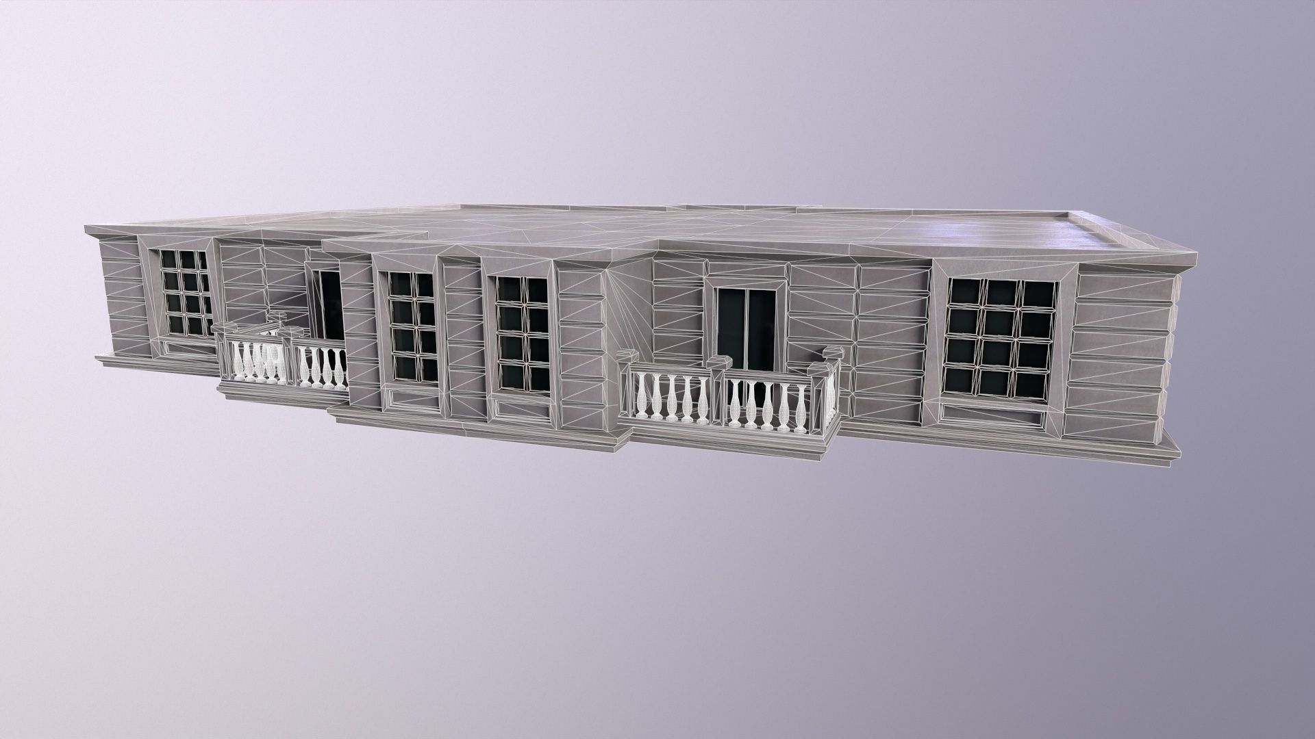 Architecture PBR City Buildings kitbash Low-poly 3D model_13