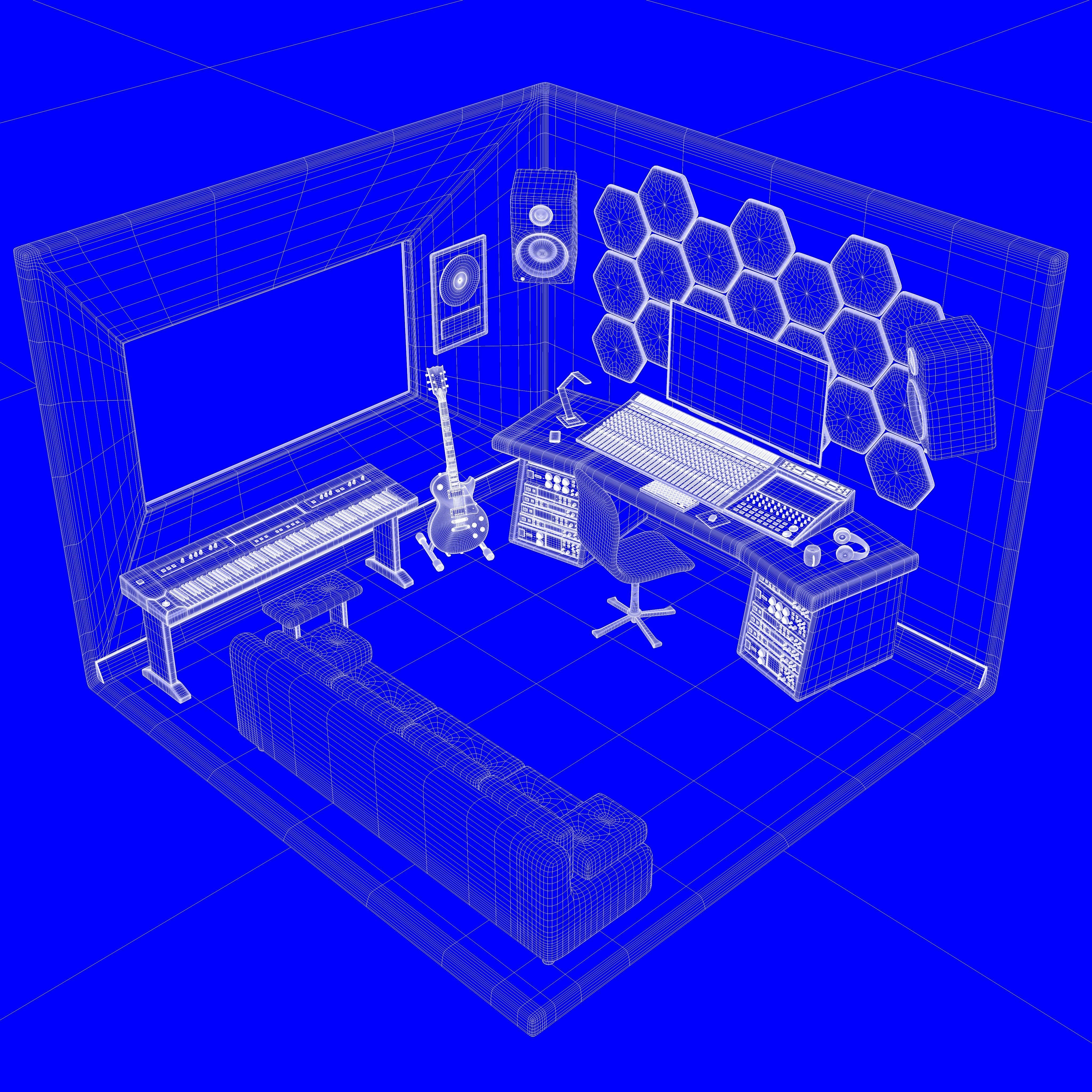 Music Recording Studio  3D model_3