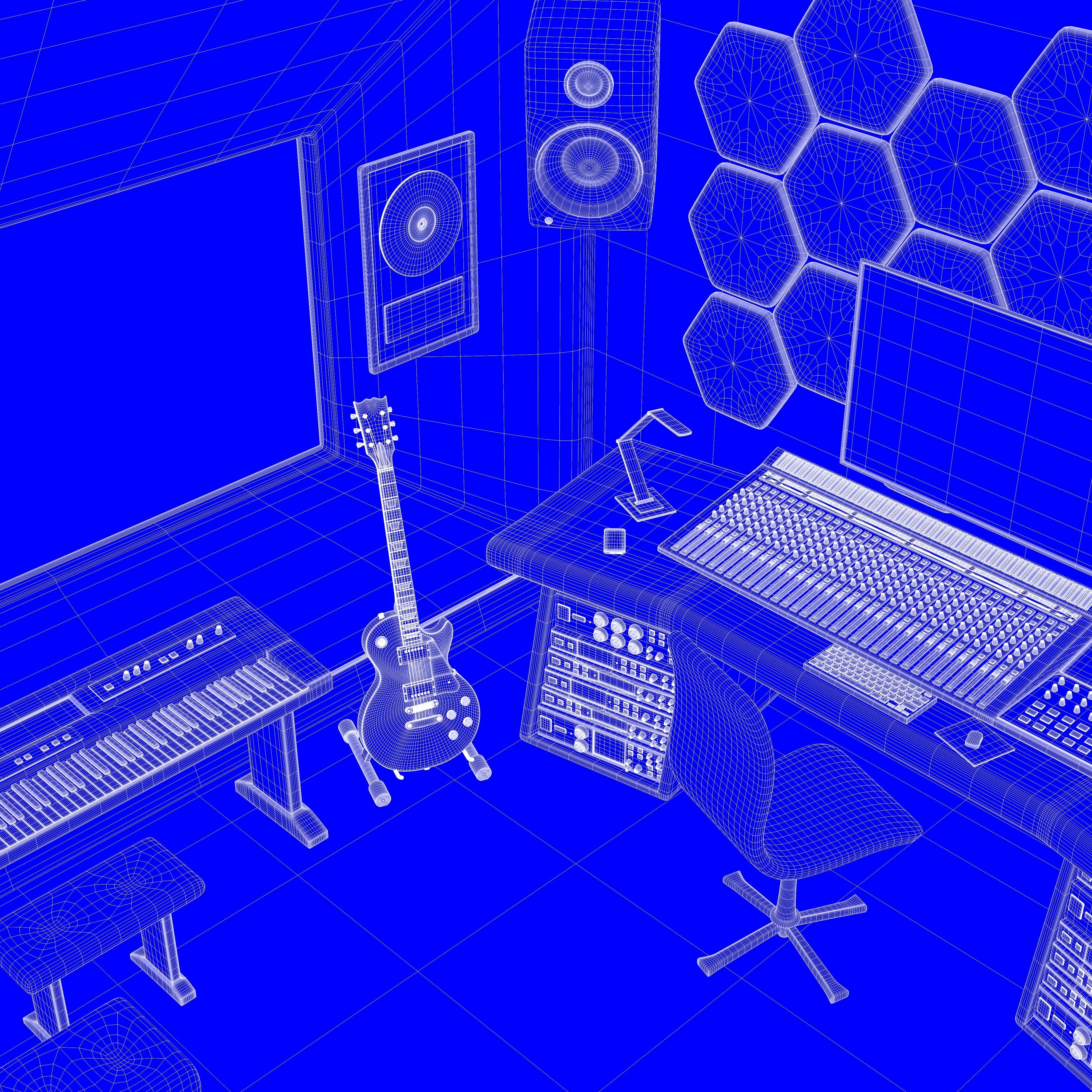 Music Recording Studio  3D model_5