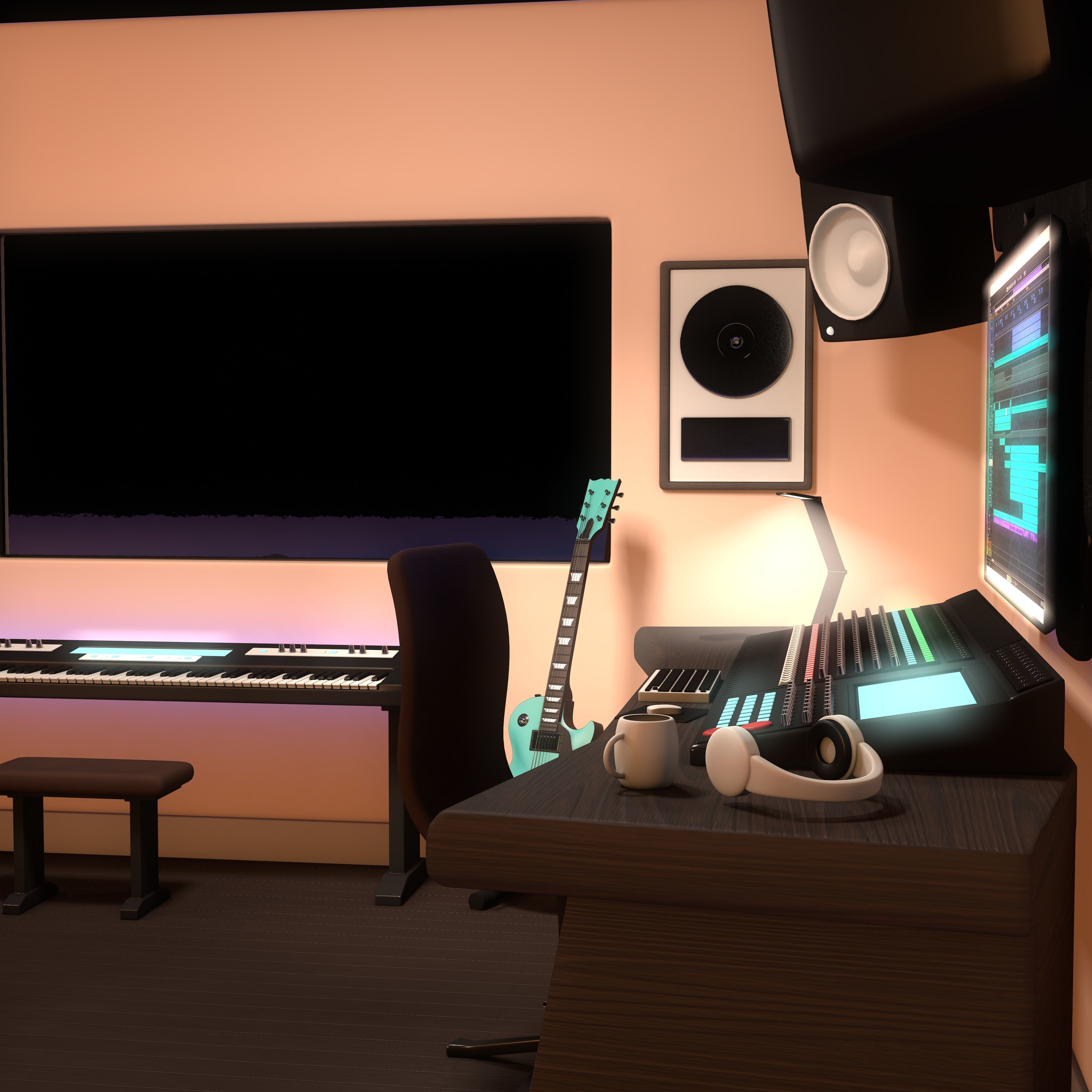 Music Recording Studio  3D model_12