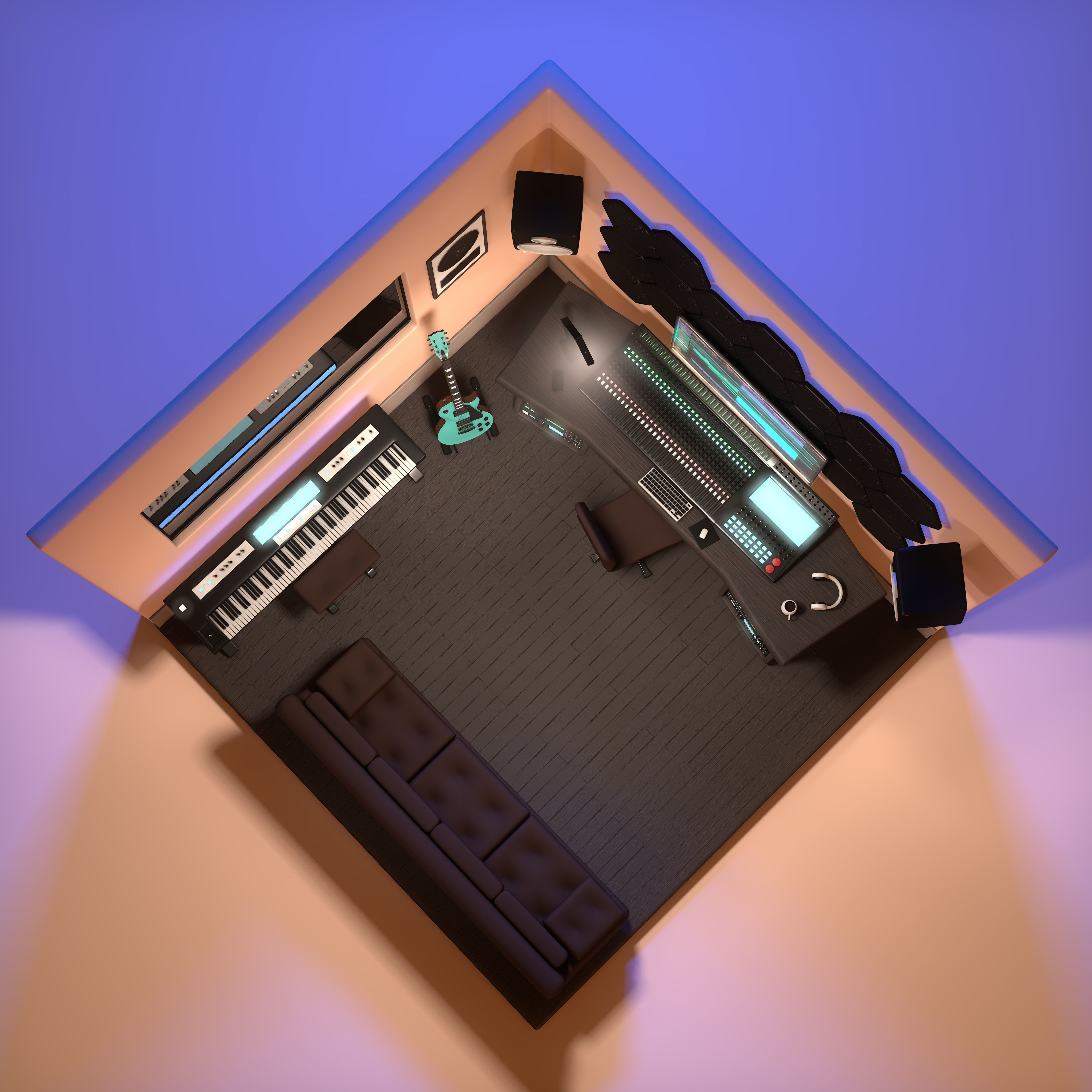 Music Recording Studio  3D model_10
