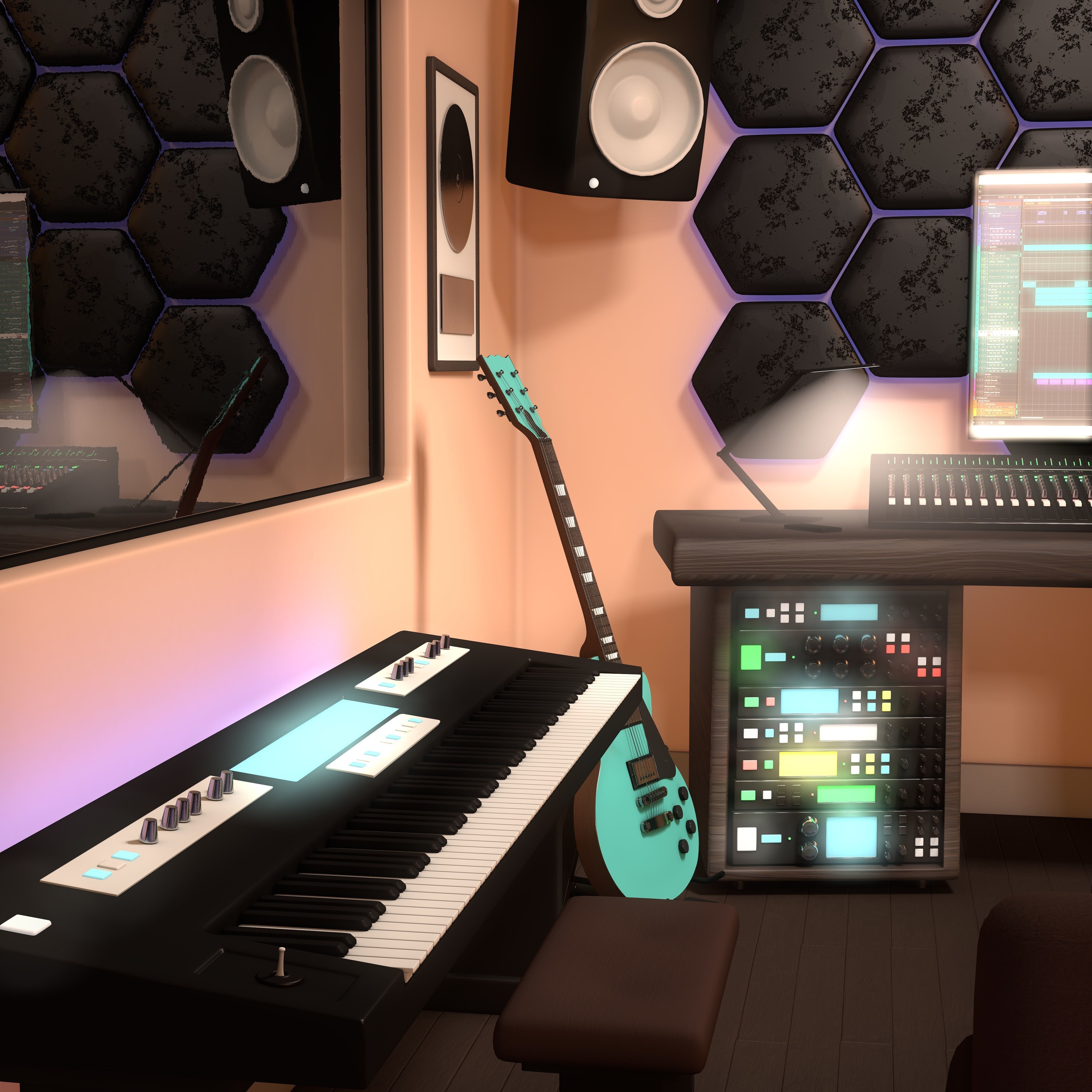 Music Recording Studio  3D model_8