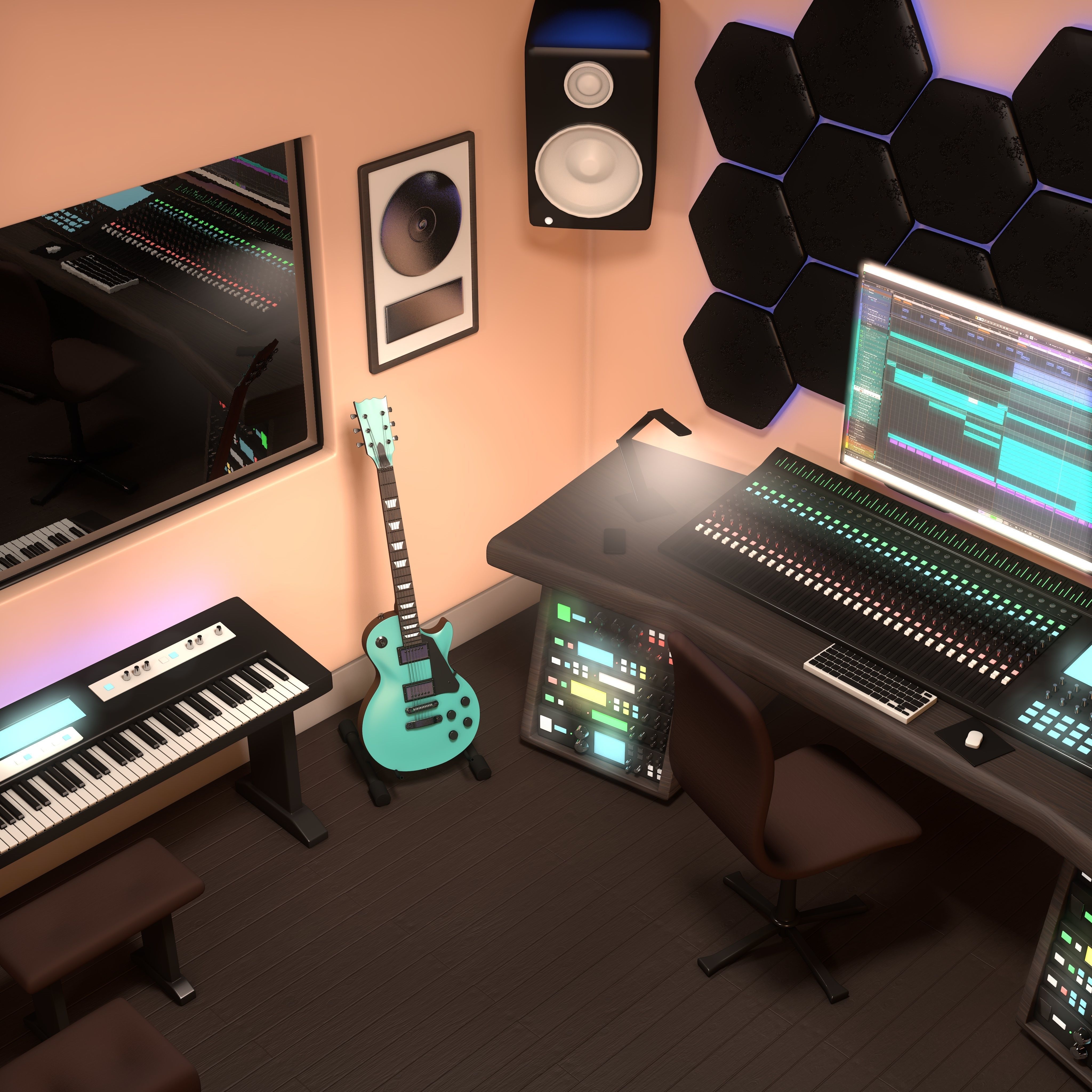Music Recording Studio  3D model_4