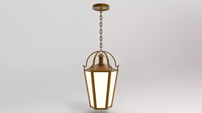 lantern J pendant light hanging from chain