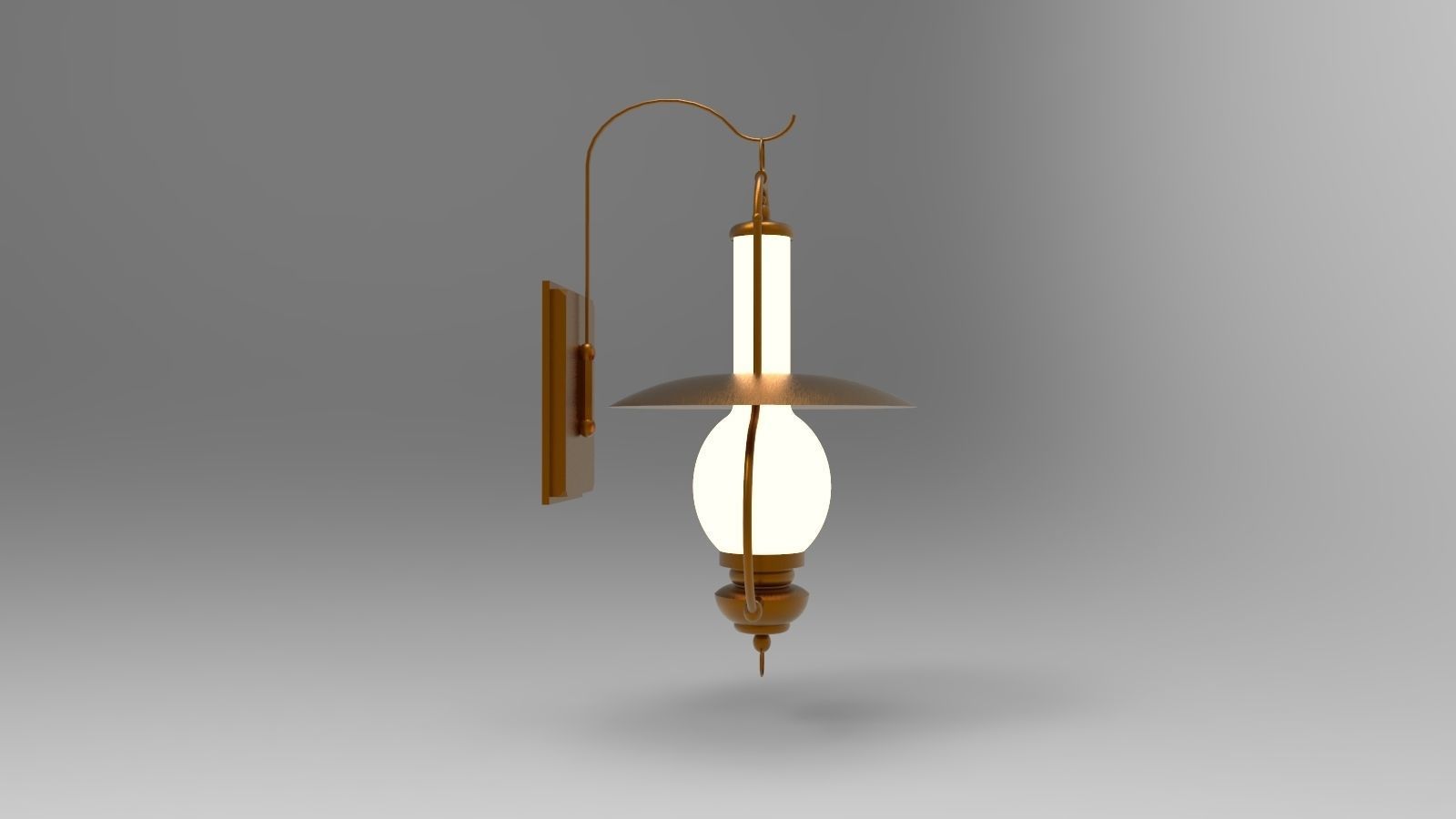 lantern K old fashioned wall light 3D model_2