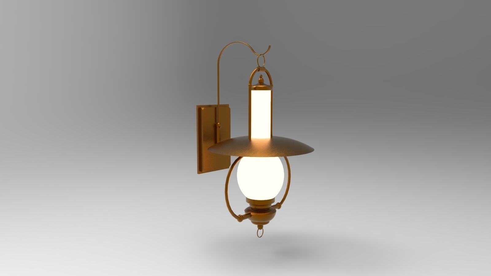 lantern K old fashioned wall light 3D model_4