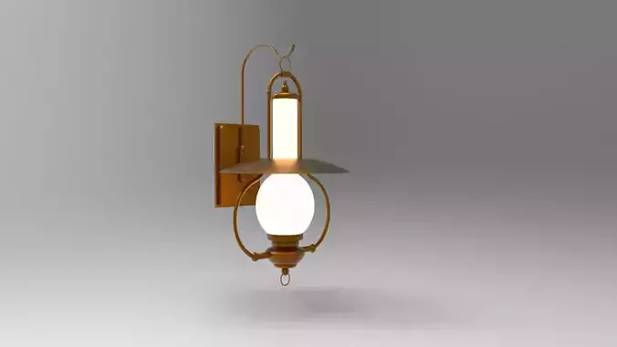 lantern K old fashioned wall light 3D model