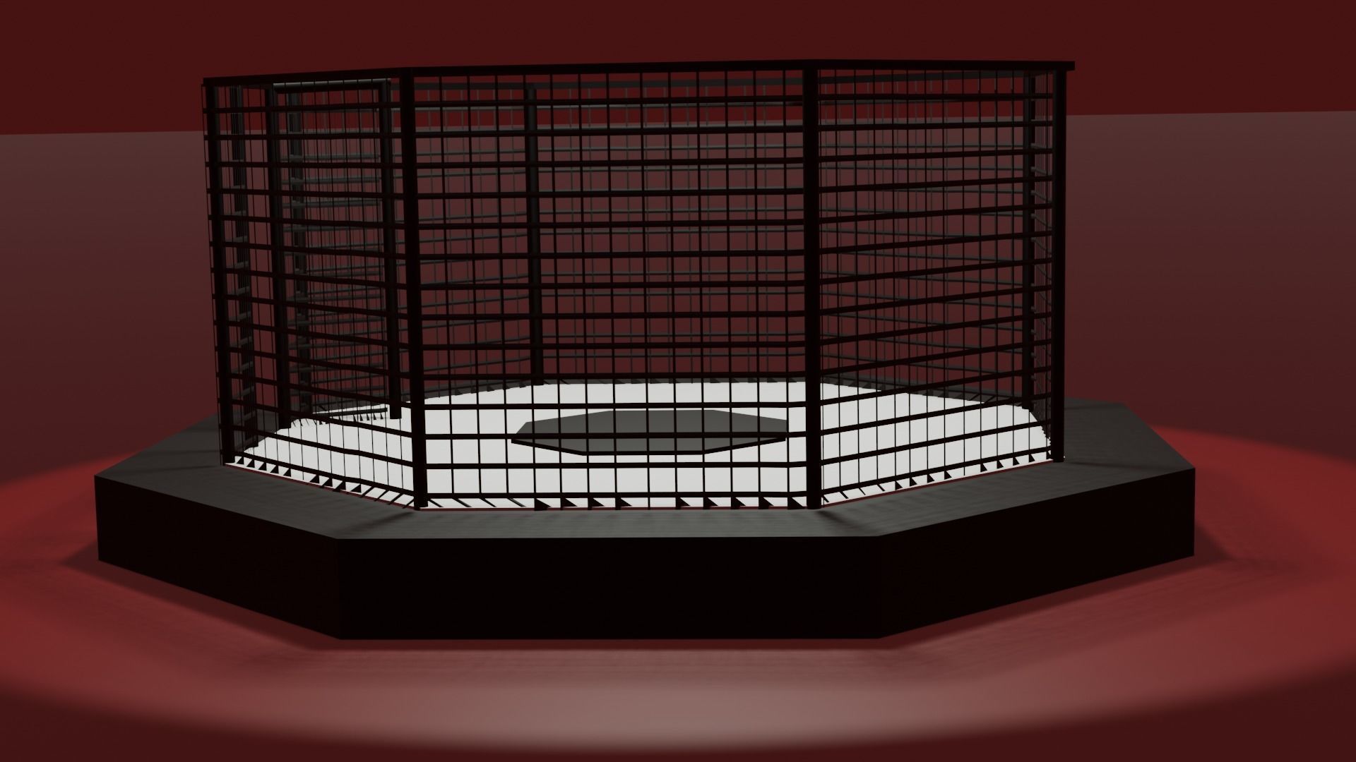 MMA Octagon Cage Free low-poly 3D model_2