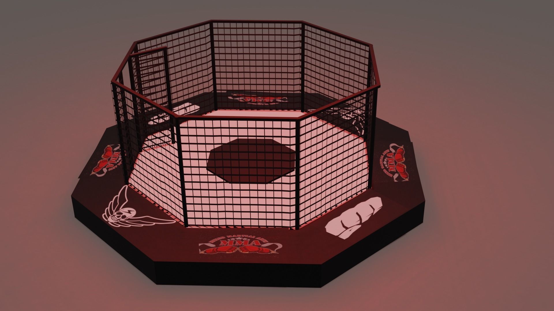 MMA Octagon Cage Free low-poly 3D model_3