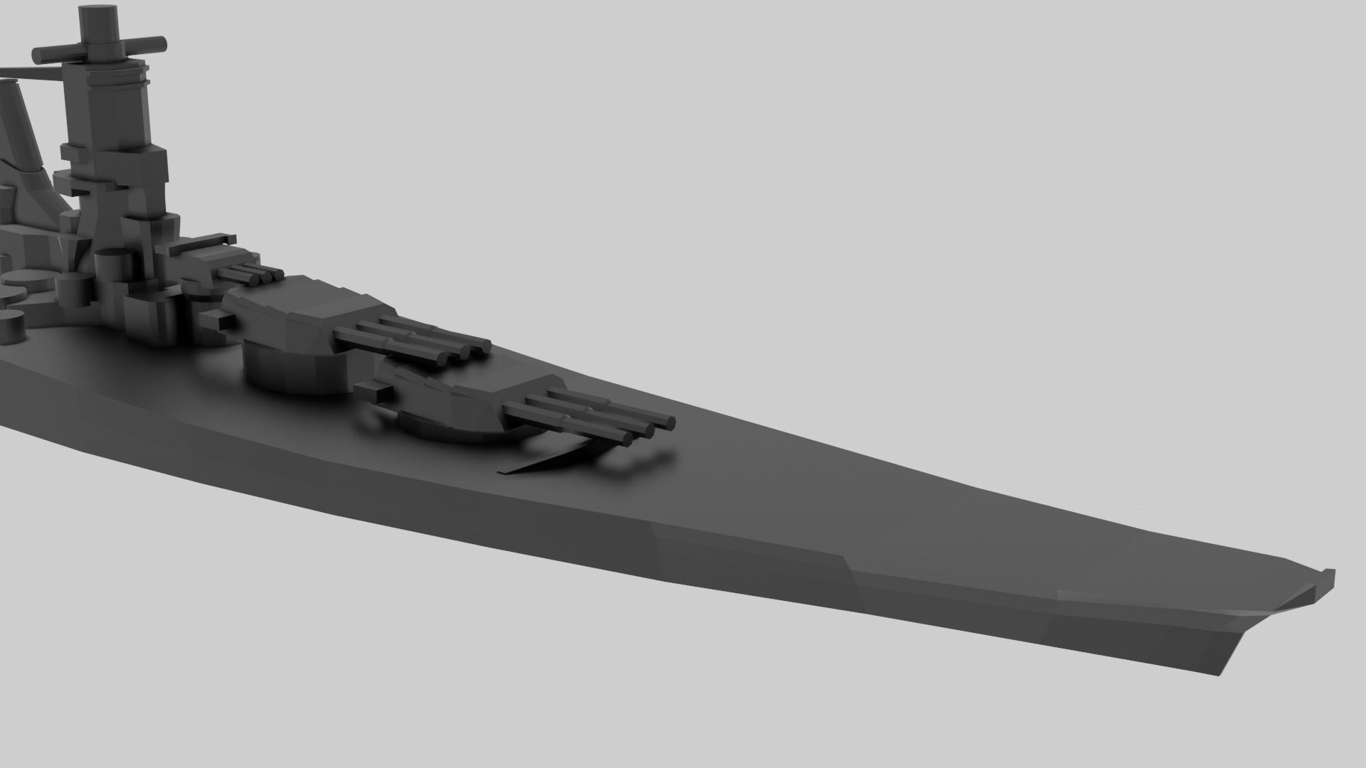 IJN Musashi - Model for small scale printing Free 3D print model_1