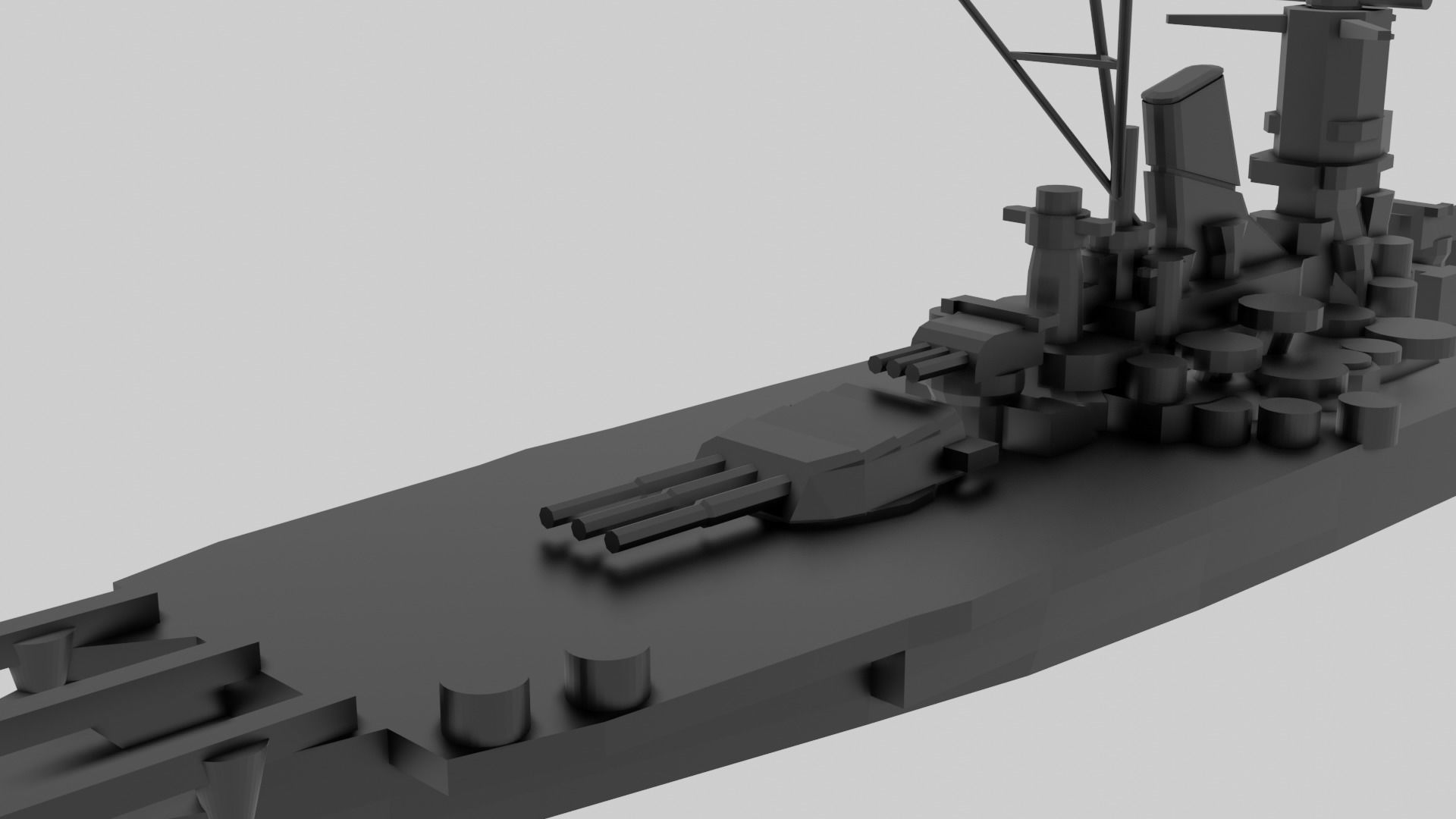 IJN Musashi - Model for small scale printing Free 3D print model_3