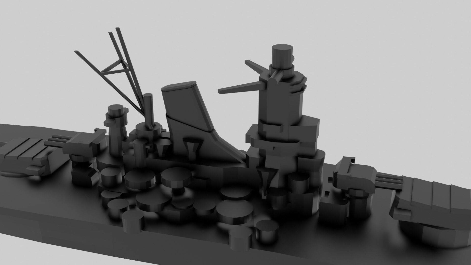 IJN Musashi - Model for small scale printing Free 3D print model_2