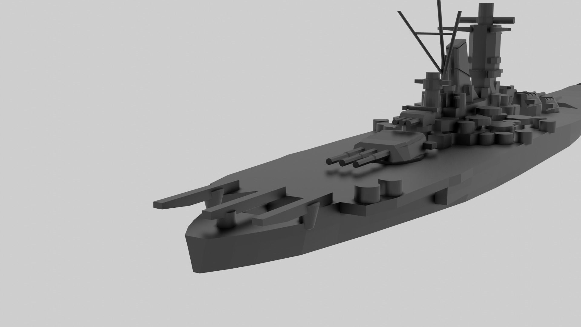 IJN Musashi - Model for small scale printing Free 3D print model_4