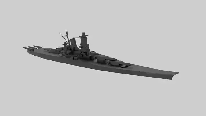IJN Musashi - Model for small scale printing Free 3D print model