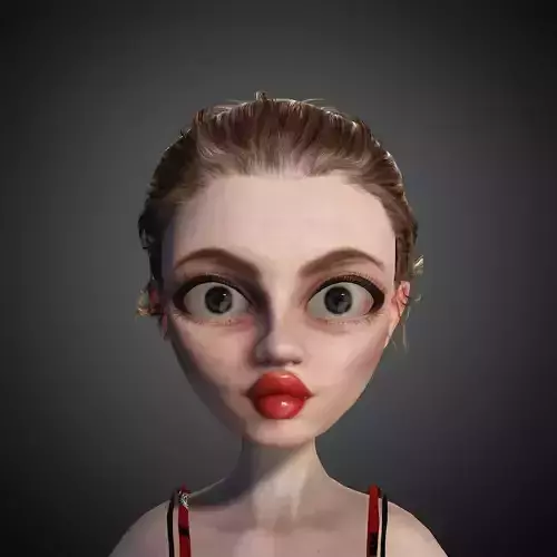 Beautiful Cartoon Character Girl TikToker Blender Maya Iclone  3D model
