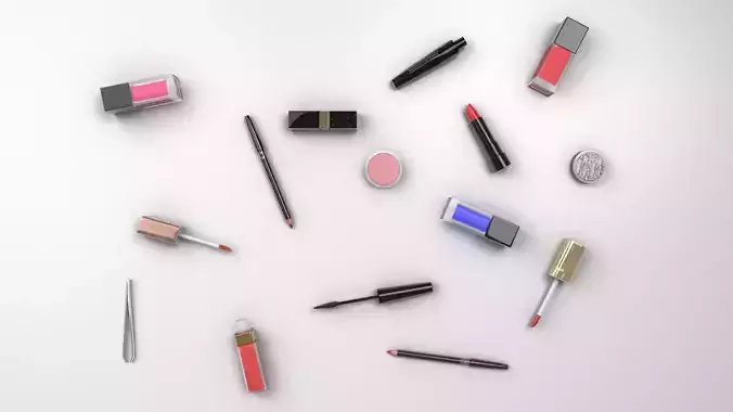 Make Up Mascara Polish Eyeliner Lipsticks 3D model