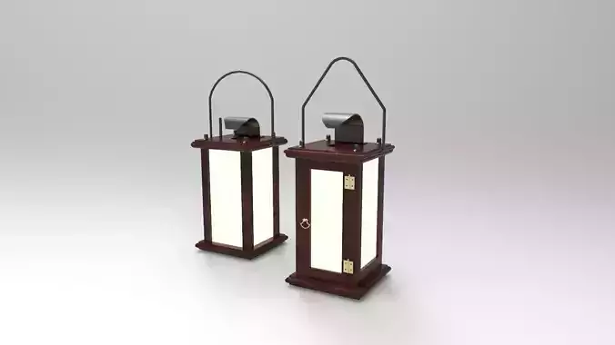 lantern T two wooden lanterns 3D model lantern T two wooden lanterns 3D model