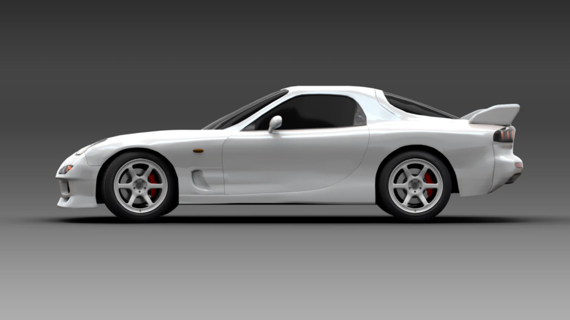 Mazda RX7 FD Turbo 1995 Low-poly 3D model_4