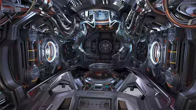 Sci - Fi Assembly Lab - Rigged 3D model