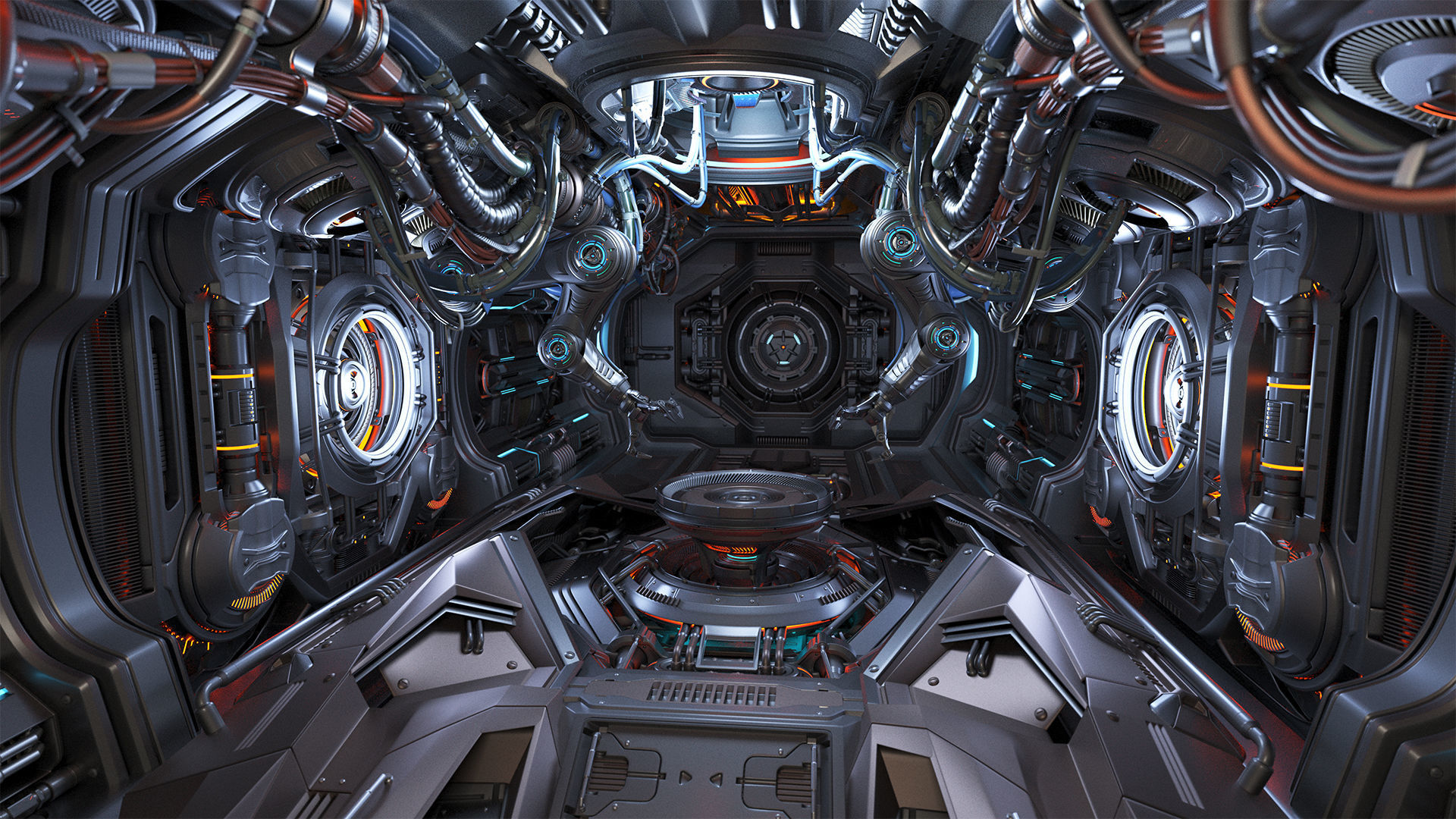 Sci - Fi Assembly Lab - Rigged 3D model_0