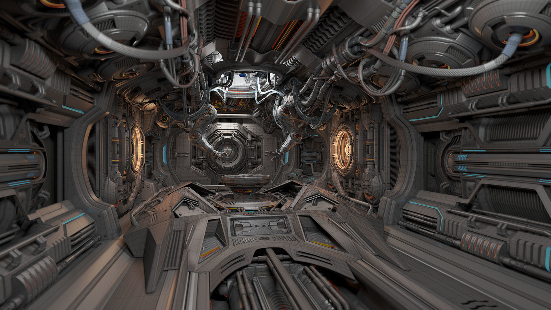 Sci - Fi Assembly Lab - Rigged 3D model_3