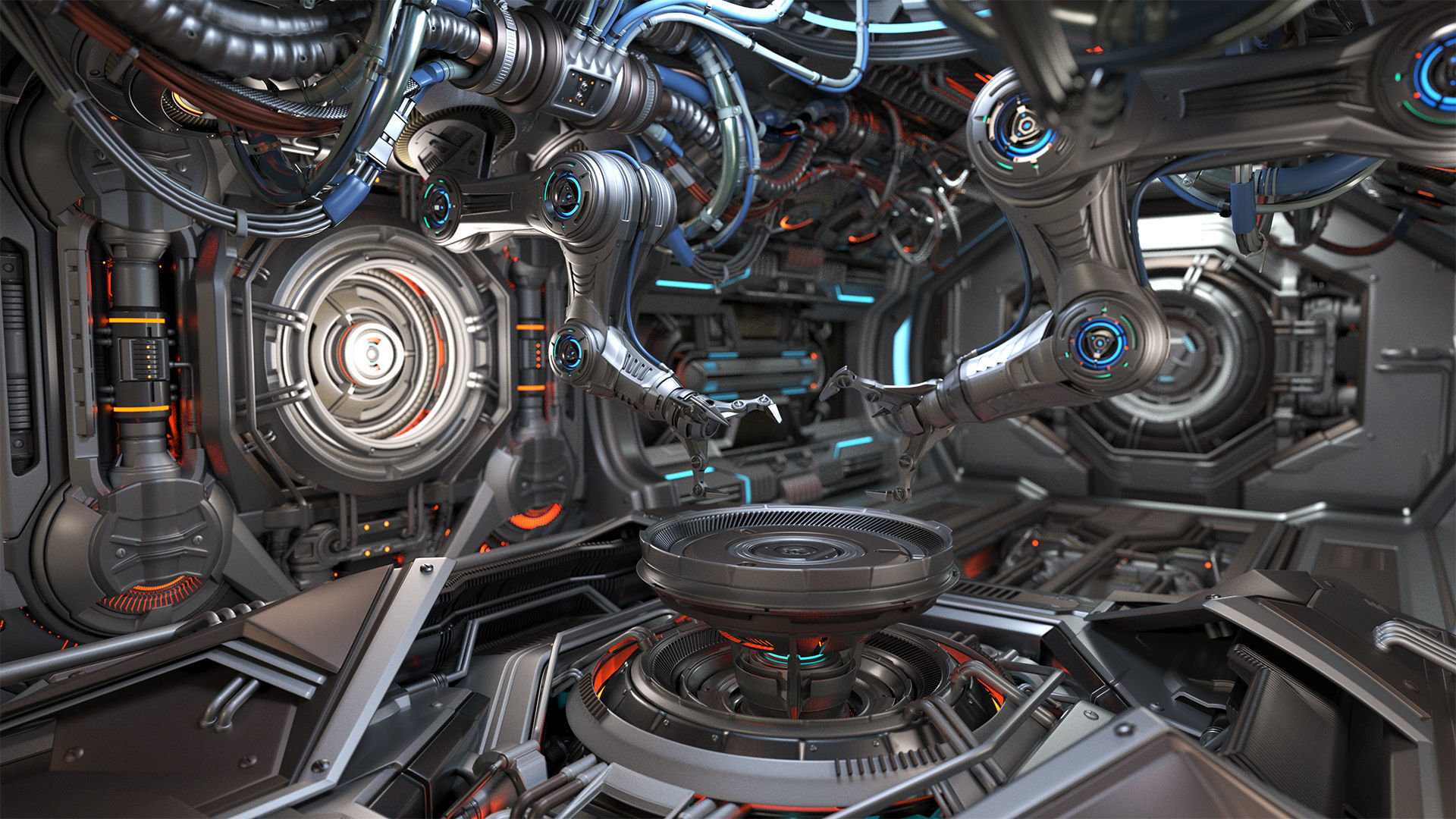 Sci - Fi Assembly Lab - Rigged 3D model_8