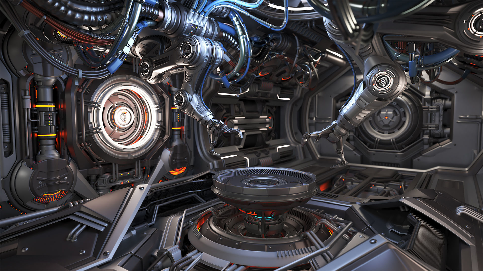 Sci - Fi Assembly Lab - Rigged 3D model_16