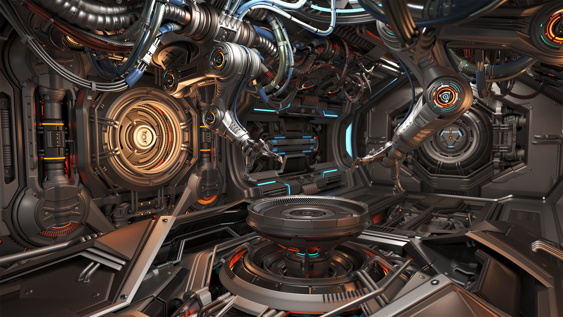 Sci - Fi Assembly Lab - Rigged 3D model_13