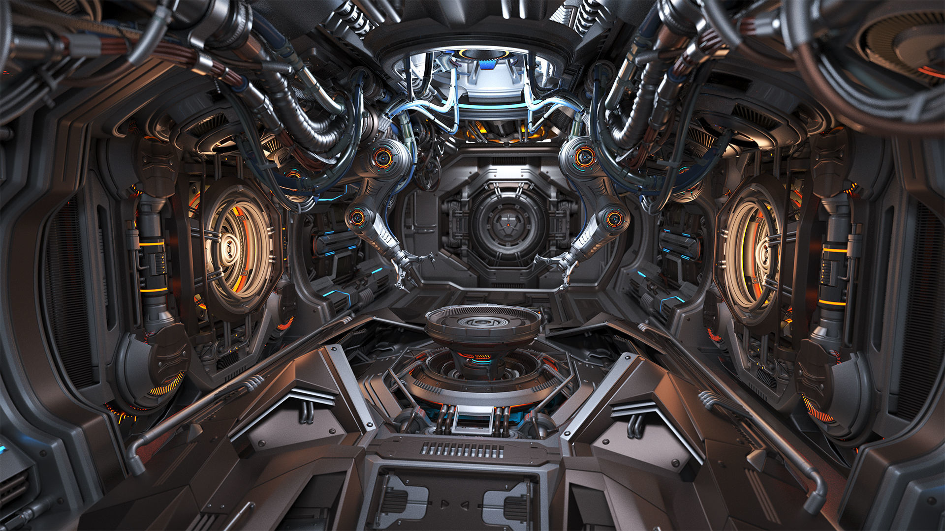 Sci - Fi Assembly Lab - Rigged 3D model_4