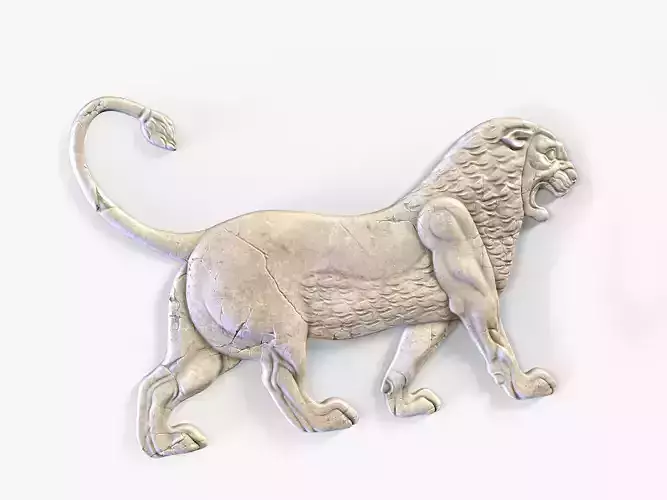 Persian Lion Bas Relief