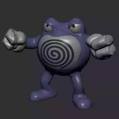 Poliwrath toy with spiral 3D print model