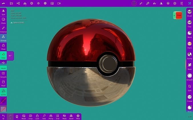 Pokeball pokemon ball on computer screen Free 3D print model