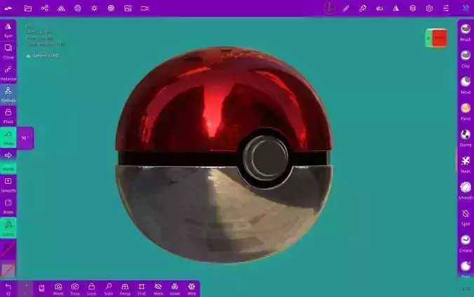 Pokeball pokemon ball on computer screen Free 3D print model