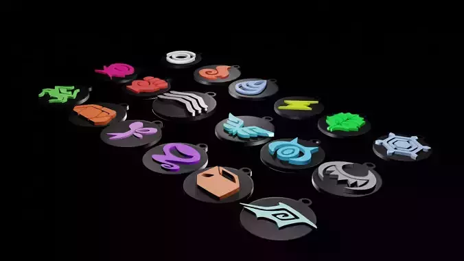 TYPES BADGES POKEMON Free 3D print model