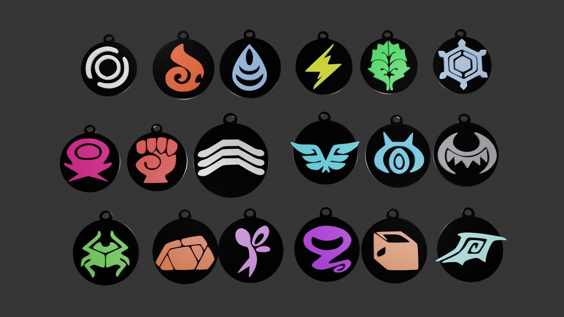 TYPES BADGES POKEMON Free 3D print model_2