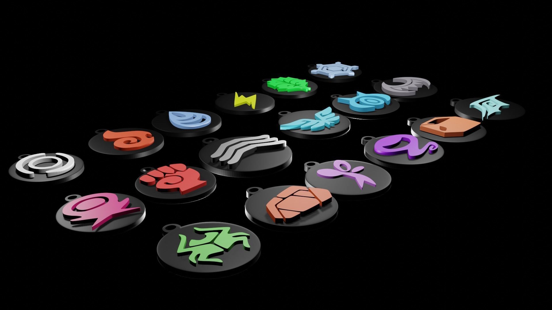 TYPES BADGES POKEMON Free 3D print model_1