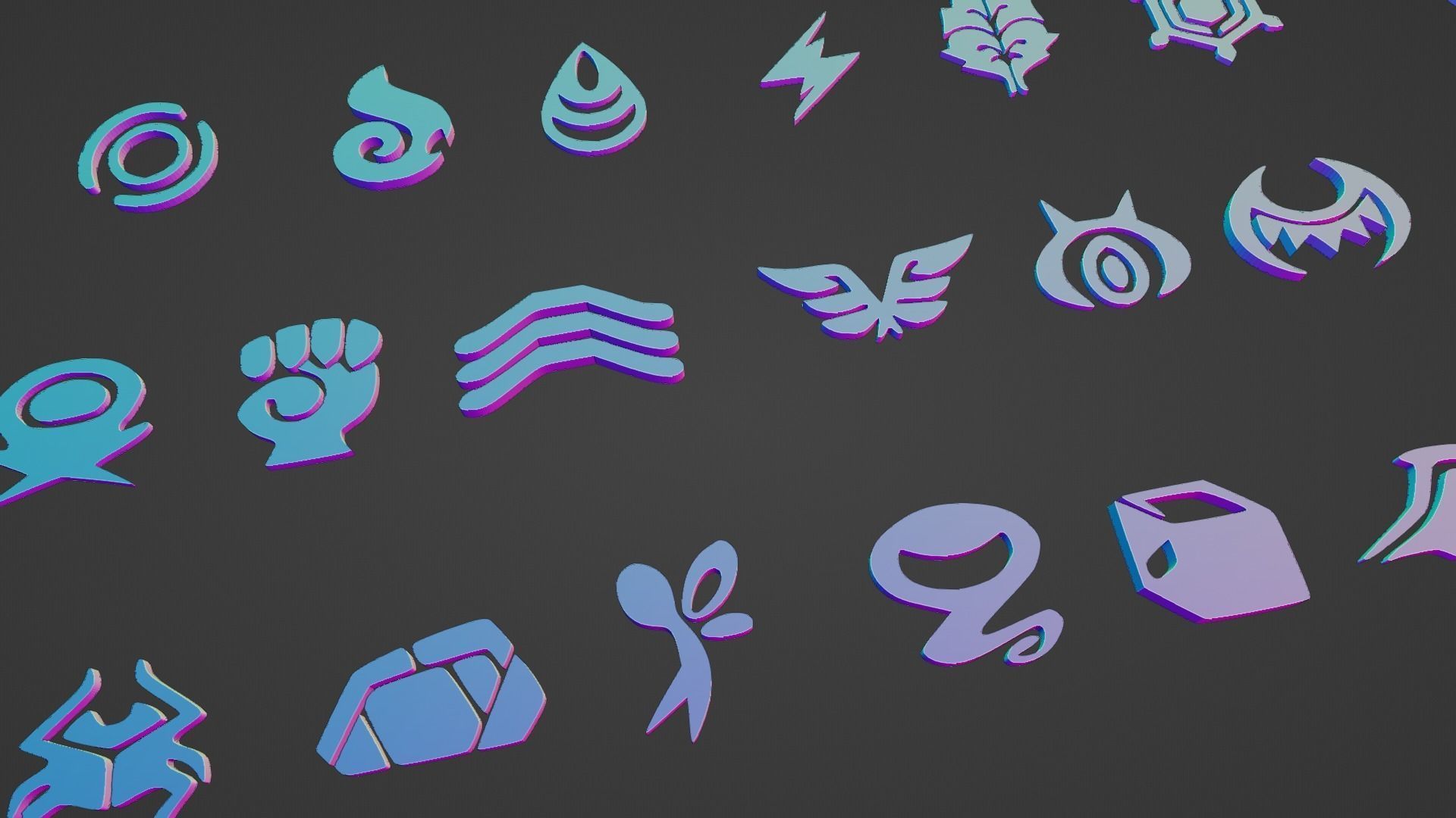 TYPES BADGES POKEMON Free 3D print model_7