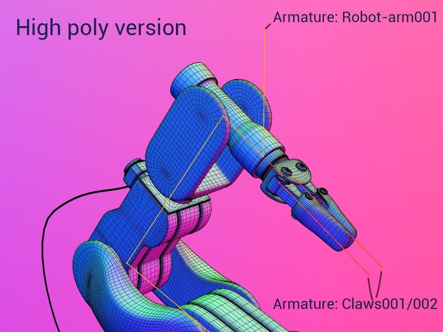 Robot arm rigged 3D model_15