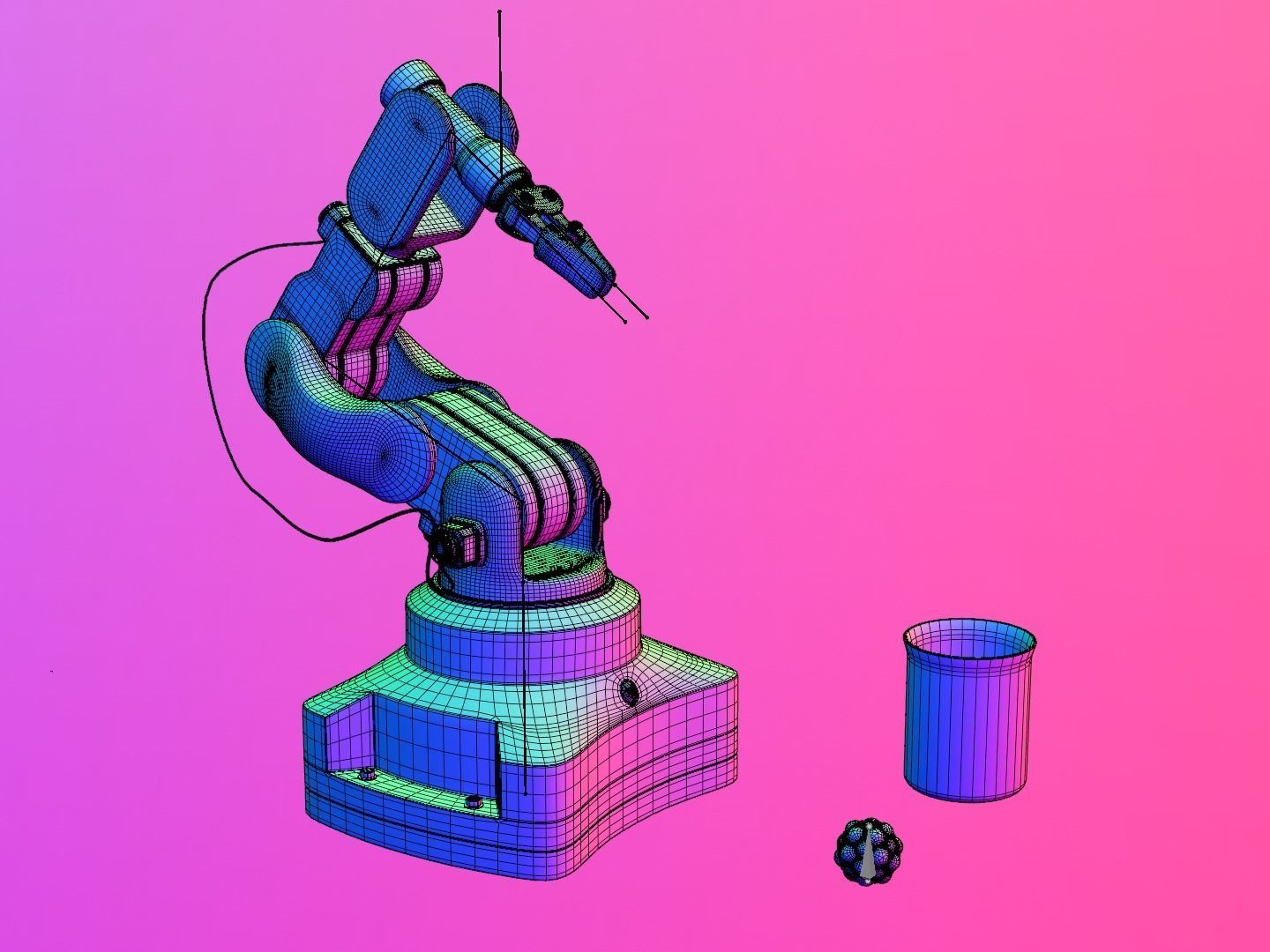 Robot arm rigged 3D model_14