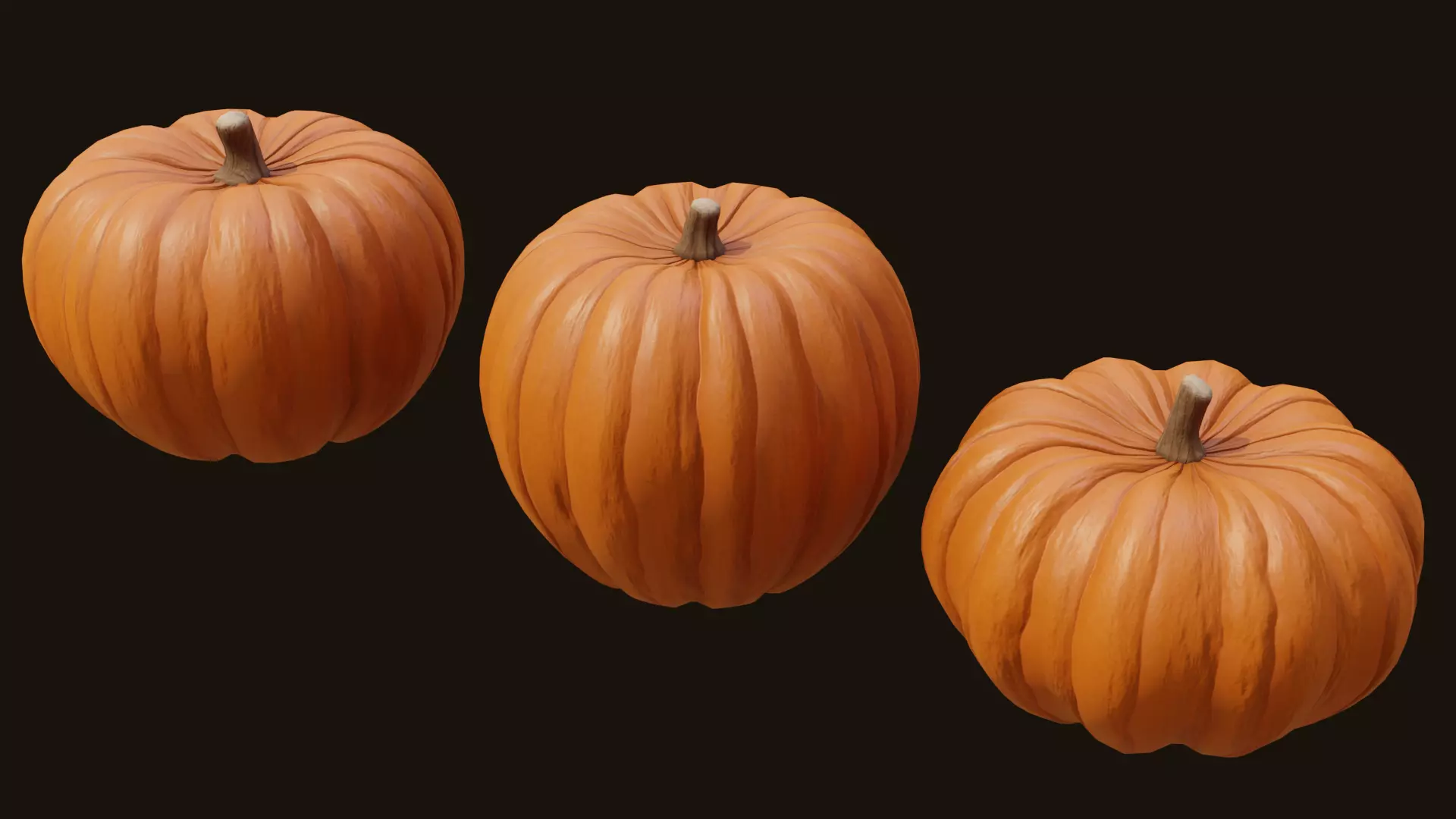 Pumpkins pumpkin Low-poly 3D model_0